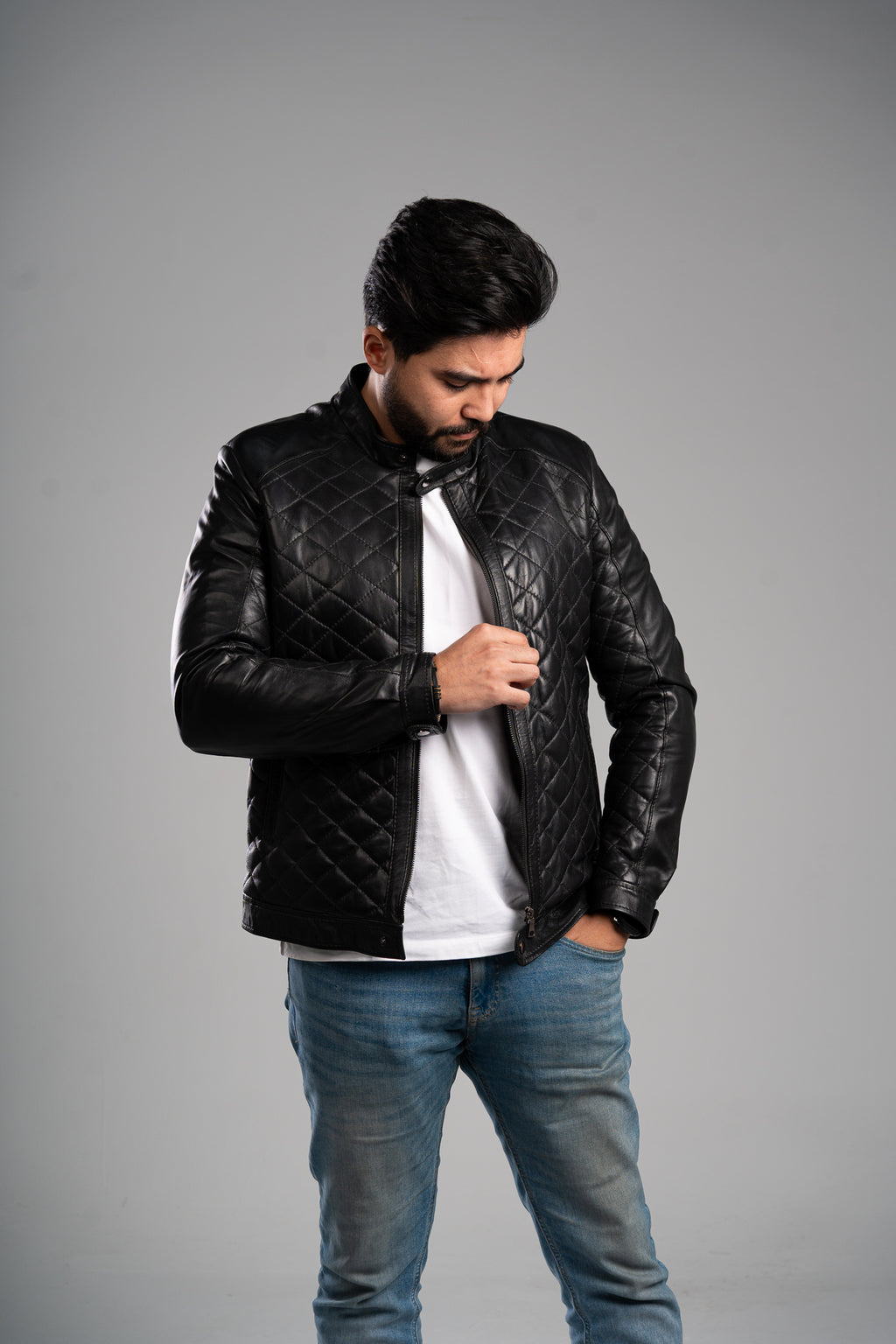 Rohmbus leather jacket